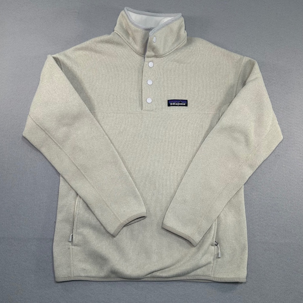 Patagonia Better Sweater Pullover Womens XS Oatmeal Heather Snap Fleece